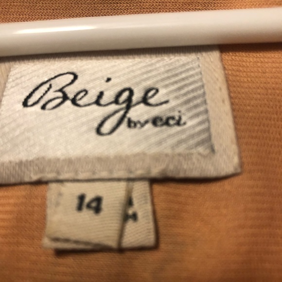 Multicolored Dress Sleeveless Zipper On Left Size To Waist Beige by eci - Picture 4 of 5